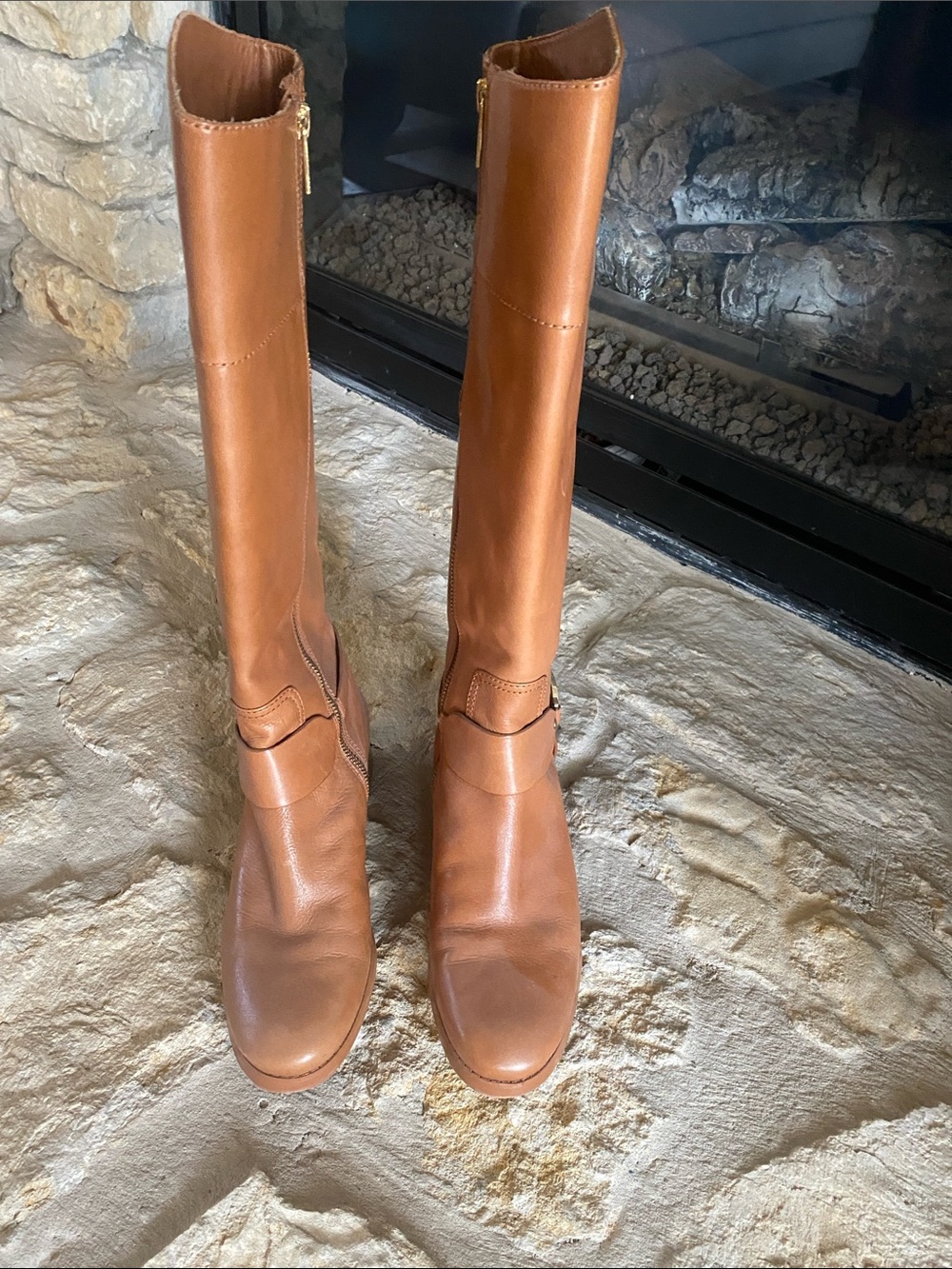 Michael Kors Tall Leather Over-the-Knee Boots in Cognac